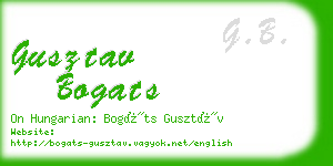 gusztav bogats business card